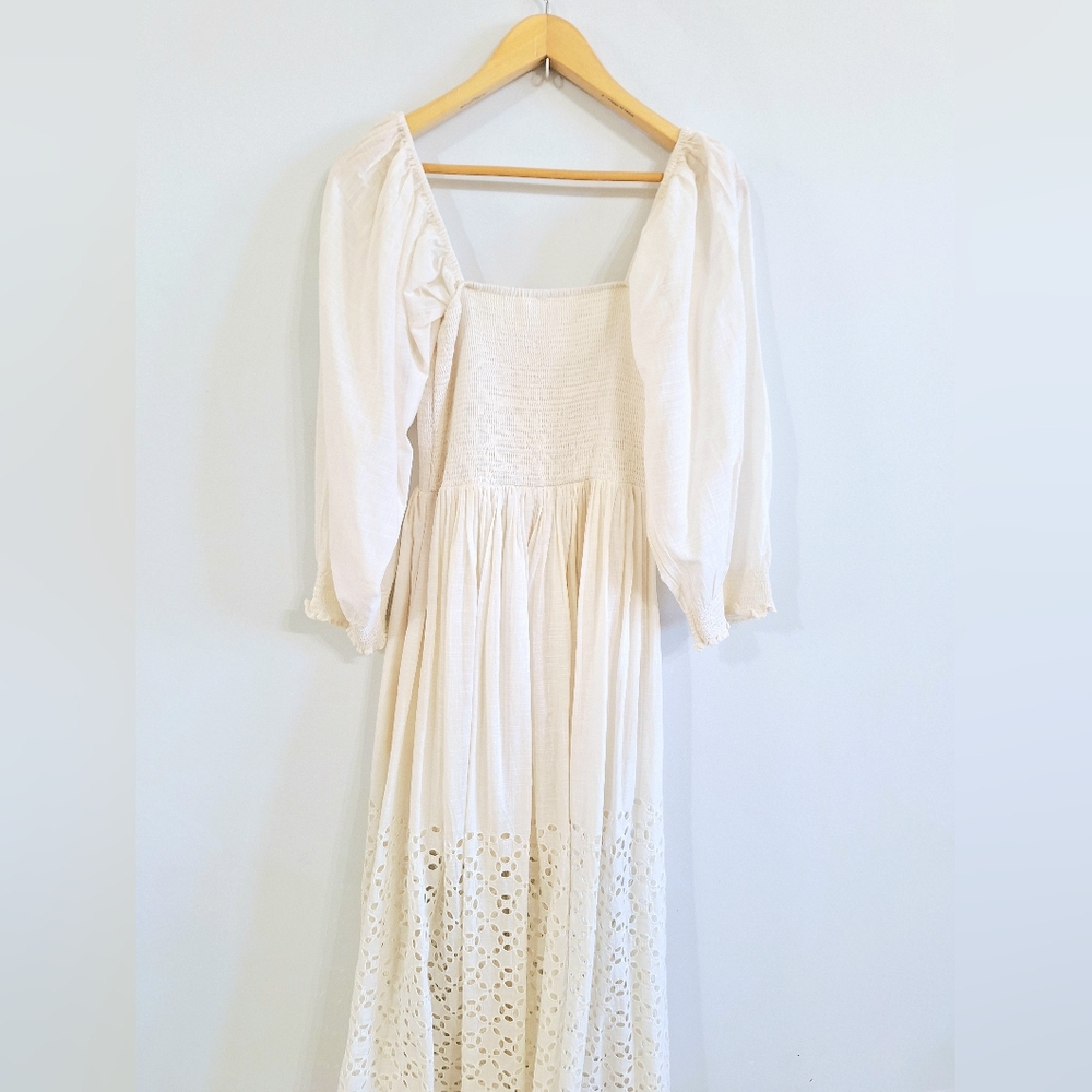 Free People Perfect Storm Midi Dress in Tea – XS | Cotton Eyelet Boho - Picture 9 of 9